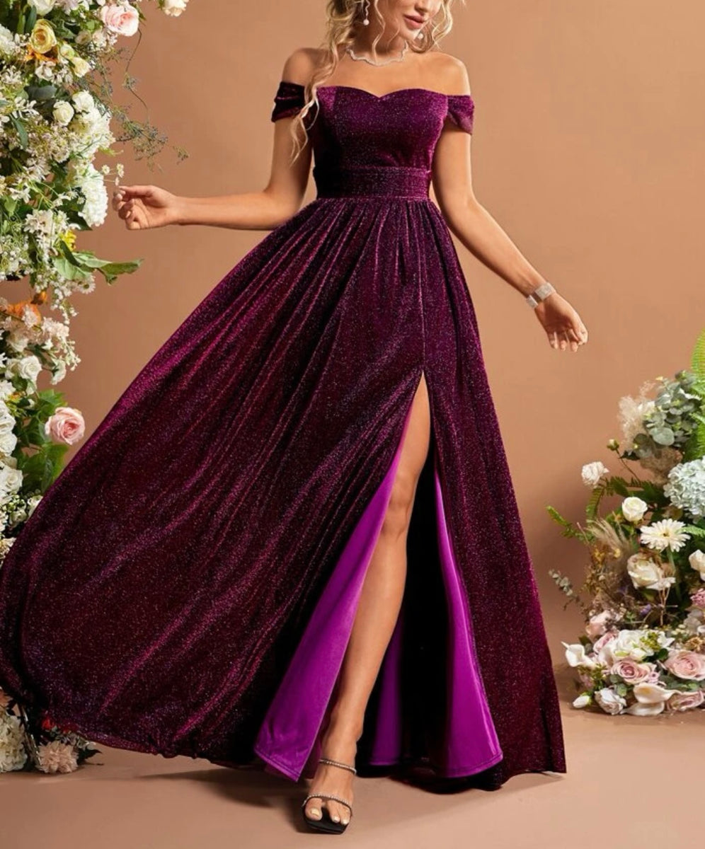 open lace back dress Red Violet